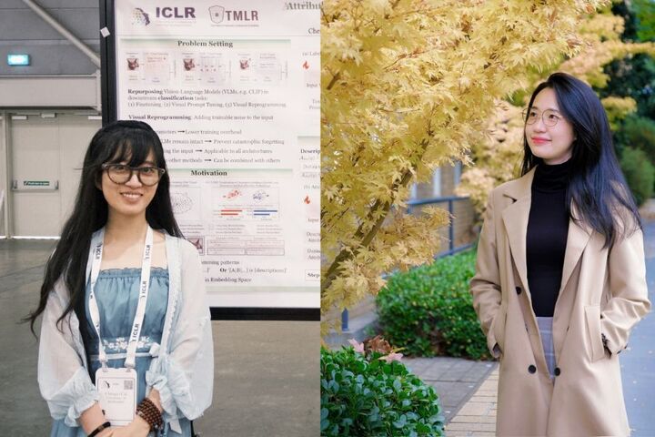 L-R: PhD researchers Ms Chengyi Cai and Ms Thi Xuan May Le will use their Google Fellowships to turn their innovative ideas into impact.