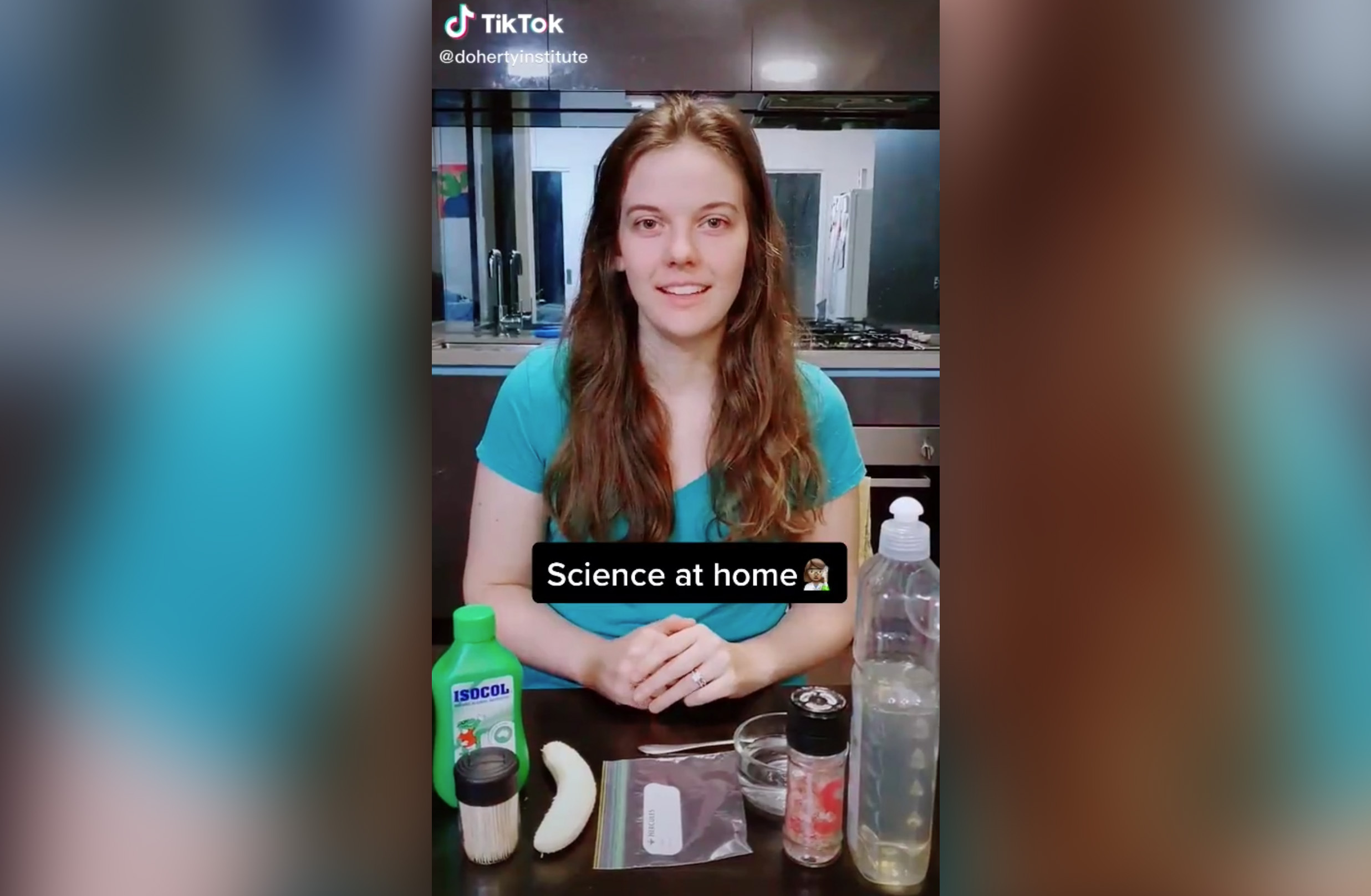 PhD Student, Jennifer Habel from University of Melbourne Professor Katherine Kedzierska's laboratory, revealing on Tik Tok how to extract DNA from a banana.