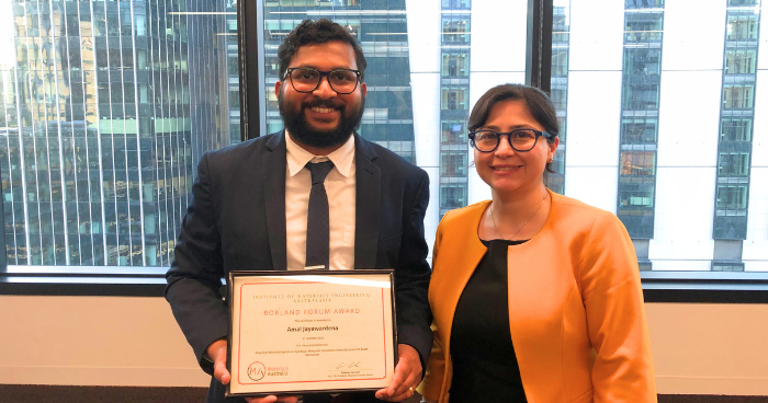Graduate researcher Amal Jayawardena and Dr Ellie Hajizadeh.