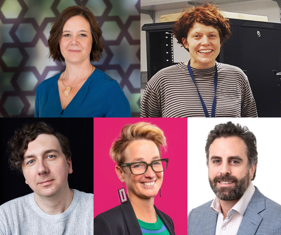 L-R: Professor Cordelia Fine, Associate Professor Elizabeth Hinde, Professor Daniel Little, Professor Katrina McFerran and Professor Dan Woodman.