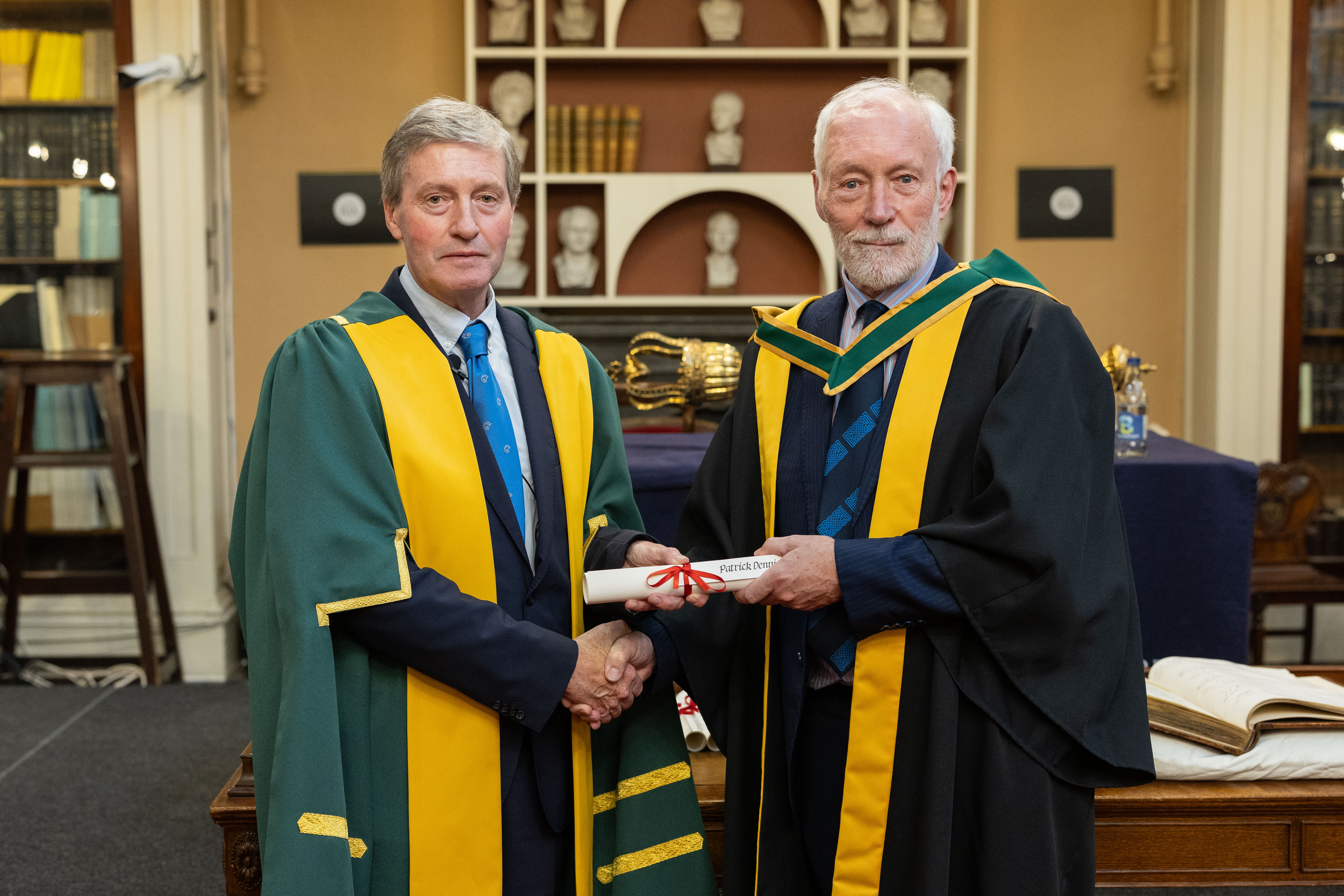 Professor Pat Guiry conferring membership of the Royal Irish Academy upon Professor Patrick McGorry AO