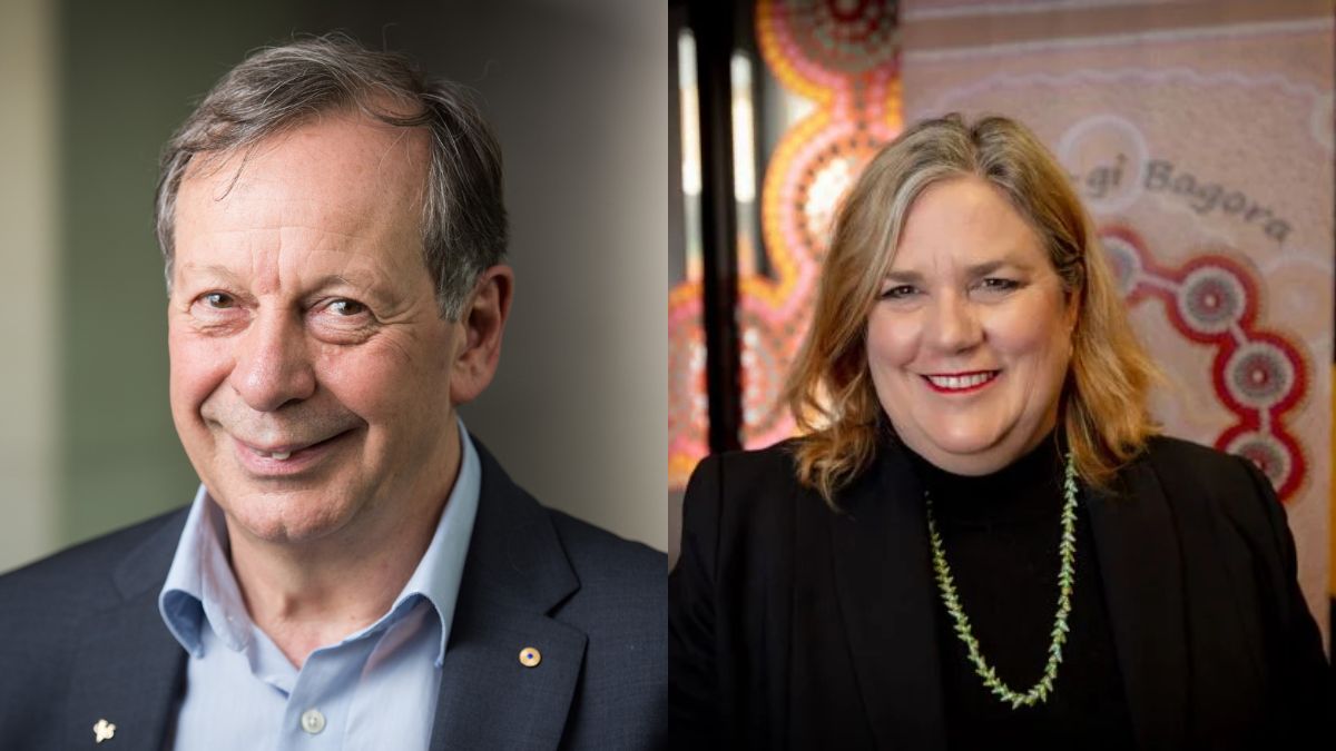 L-R: The late Professor John Hopper and Professor Cath Chamberlain.