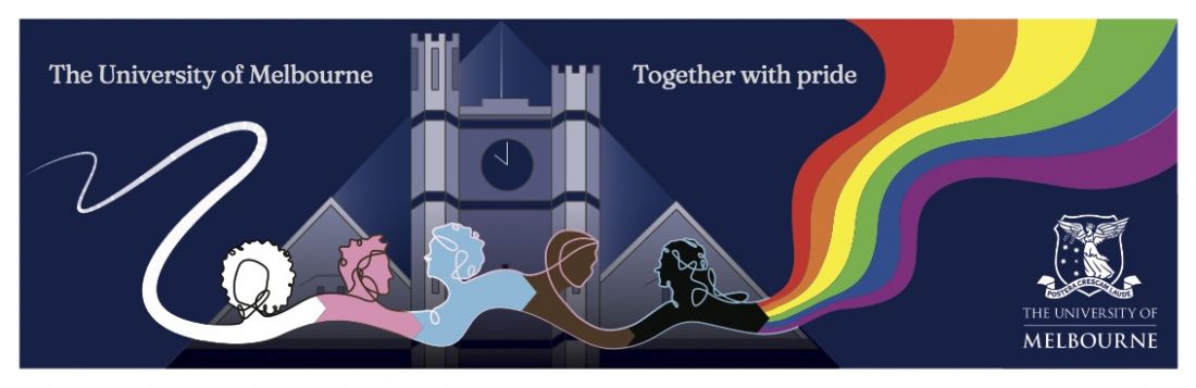 LGBTIQA+ UniMelb pride banner
