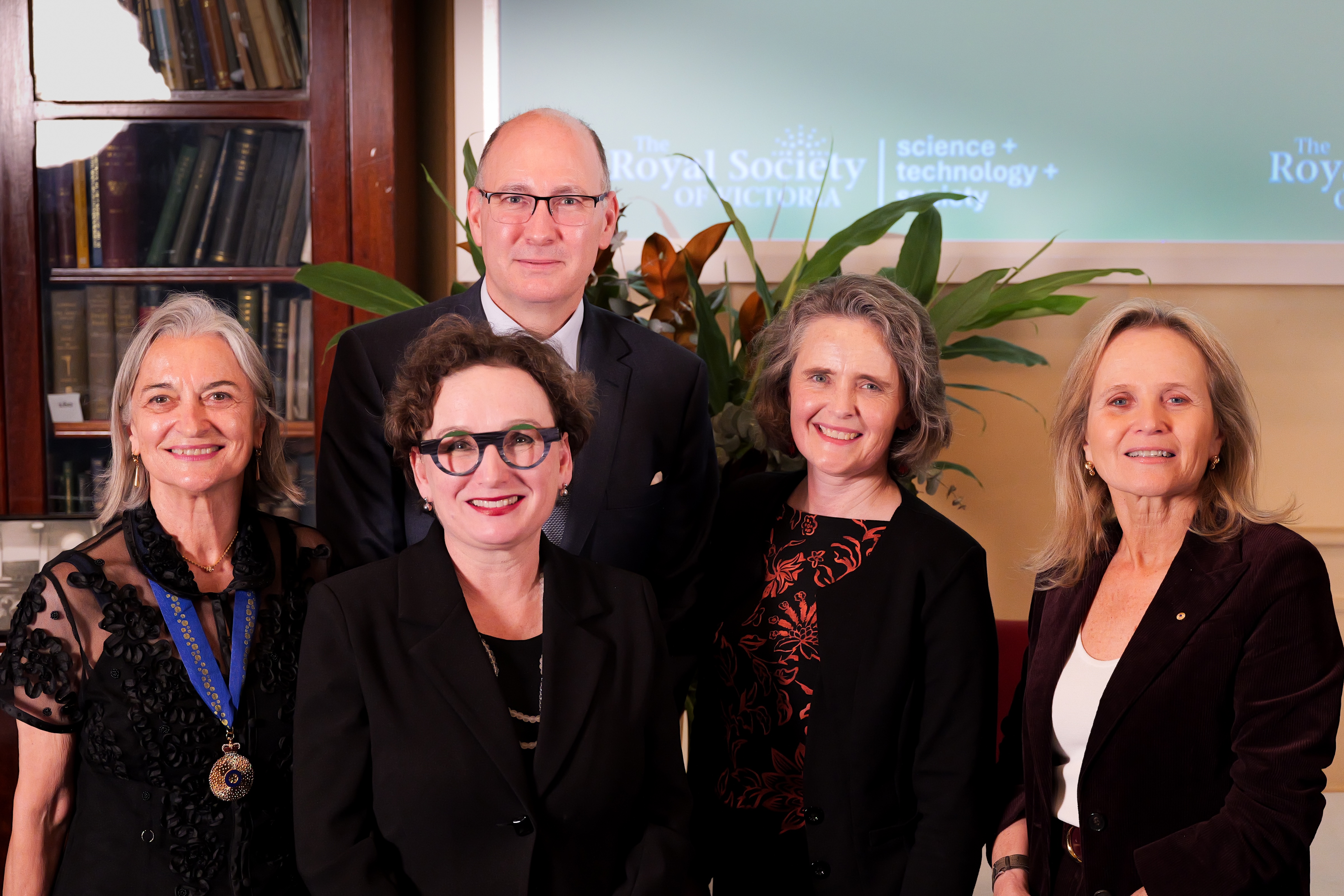Front row:  L-R: Professor Frances Separovic, Professor Moira O’Bryan , Associate Professor Jennifer Martin and Professor Sharon Lewin