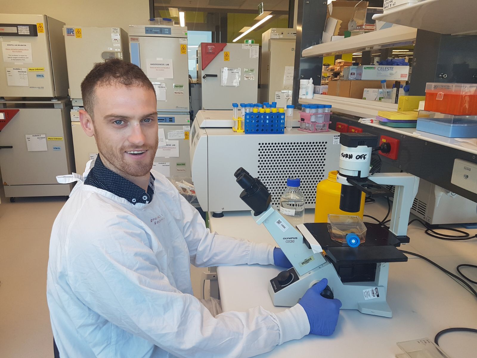 University of Melbourne researcher Dr Dane Cheasley at the Peter MacCallum Cancer Centre