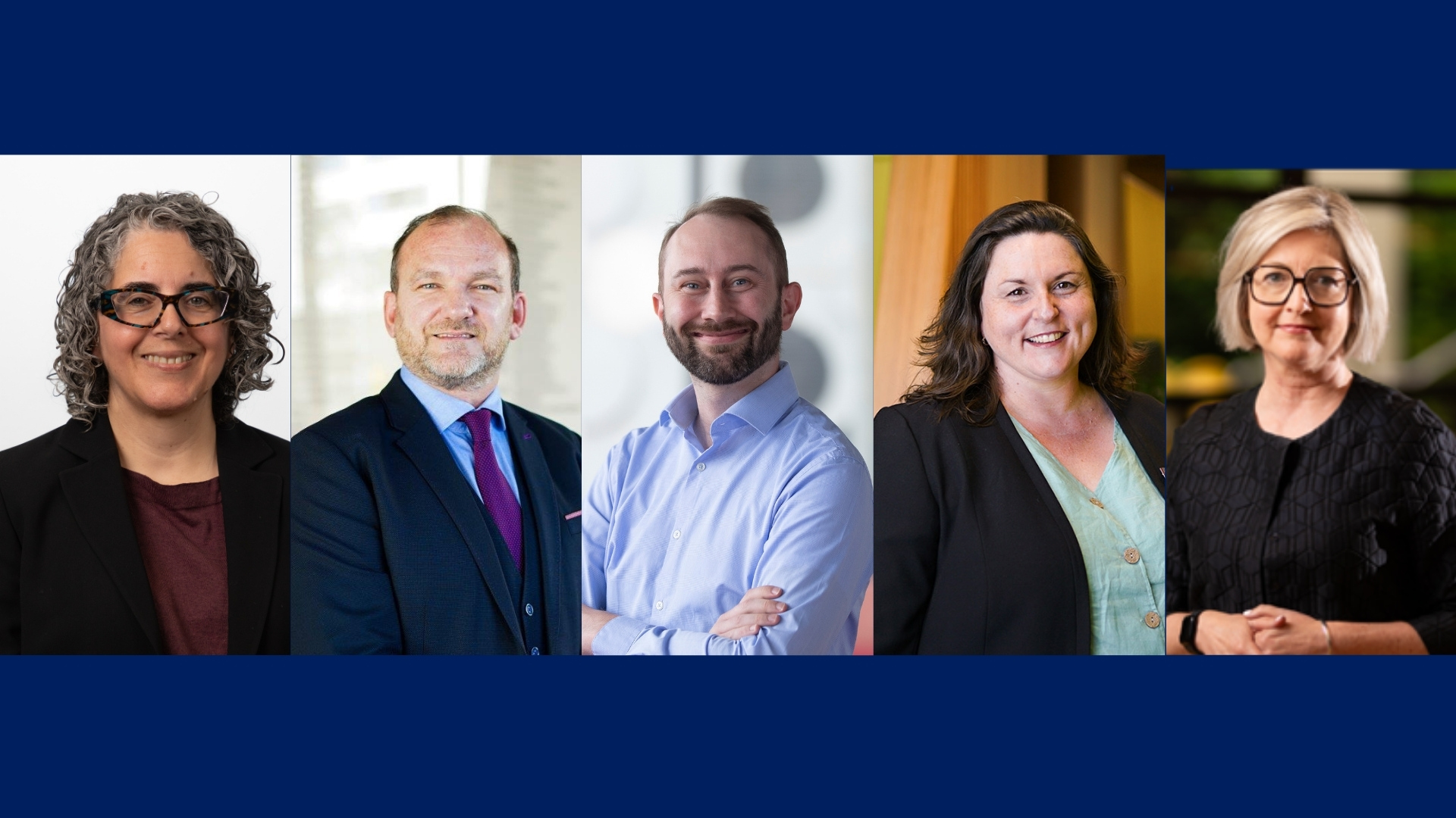 Headshots of the five lead researchers